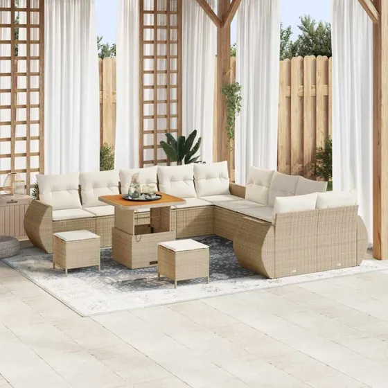 vidaXL Havesofa Sæt 13 stk beige/creme 80x80x71 cm
