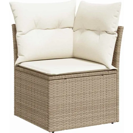 vidaXL Havesofa Sæt 12 stk Beige Poly Rattan med Opbevaring