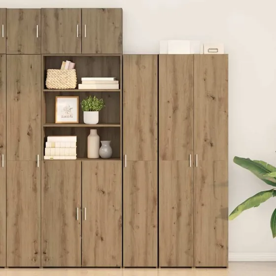 vidaXL Artisan Egetræ Highboard 30 x 42,5 x 185 cm