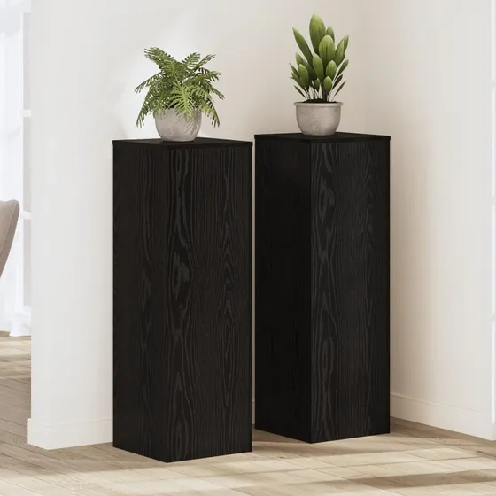 Planteholder 2 stk Sort eg 33 x 33 x 100 cm Konstrueret træ