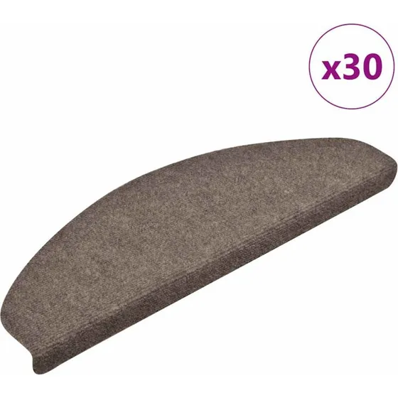 vidaXL selvklæbende trappemåtter 30 stk. 65x21x4 cm beige halvrunde
