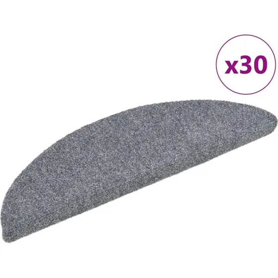 vidaXL selvklæbende trappemåtter 30 stk. lysegrå 56x17x3 cm