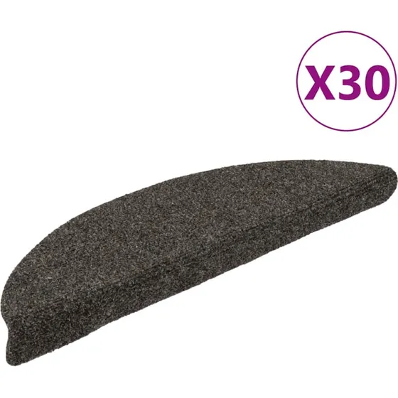 vidaXL selvklæbende trappemåtter 30 stk. 56x17x3 cm antracit halvrunde