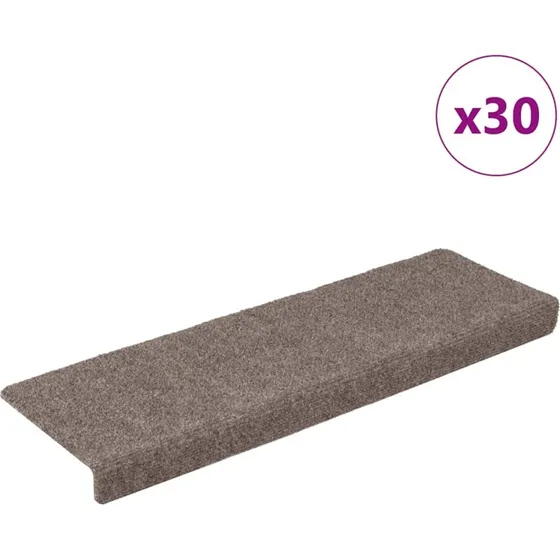 vidaXL Trappemåtter Selvklæbende 65x21x4 cm Beige 30 stk.