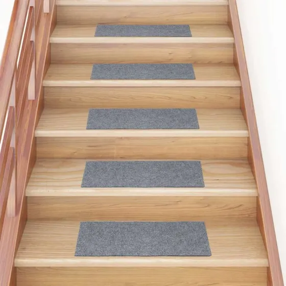 vidaXL Trappemåtter Selvklæbende 30 stk. 60x25 cm Lysegrå