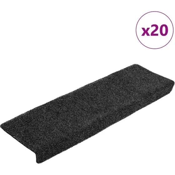 vidaXL Trappemåtter Selvklæbende 20 stk. 65x21x4 cm Grå