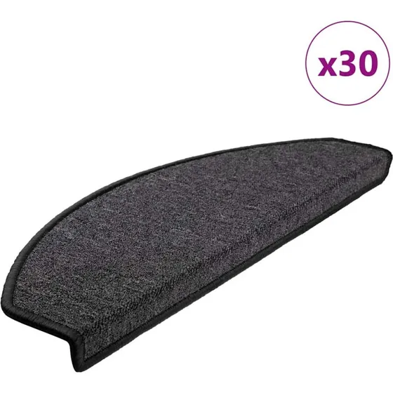 vidaXL Trappemåtter 30 stk. 65 x 24 x 4 cm antracit halvrund