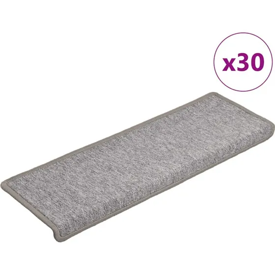 vidaXL trappemåtter 30 stk. 65x21x4 cm lysegrå