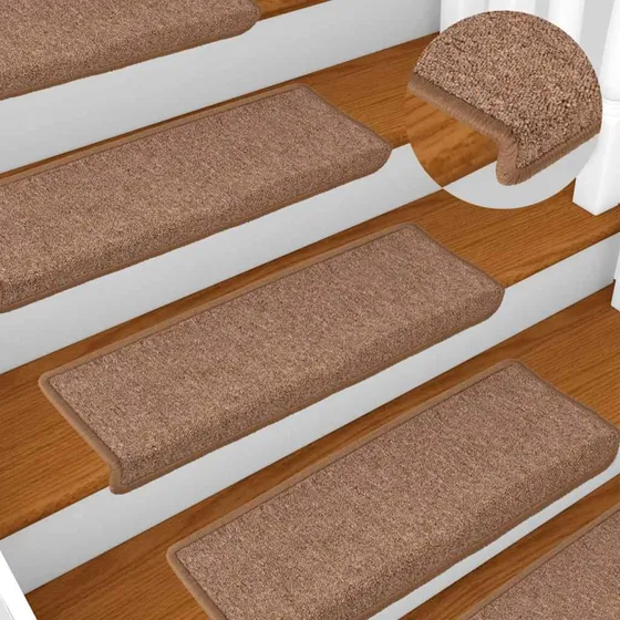 vidaXL Trappemåtter 30 stk. 65x21x4 cm, brune, rektangulære kanter