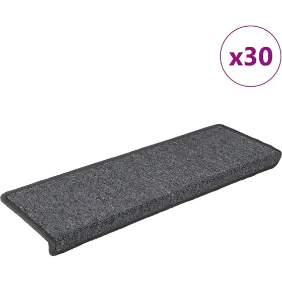 vidaXL Trappemåtter 30 stk. 65x21x4 cm mørkegrå