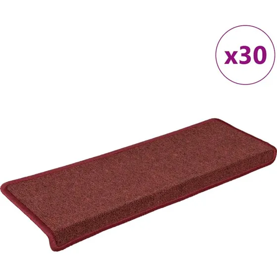 vidaXL trappemåtter 30 stk. 65x21x4 cm bordeaux