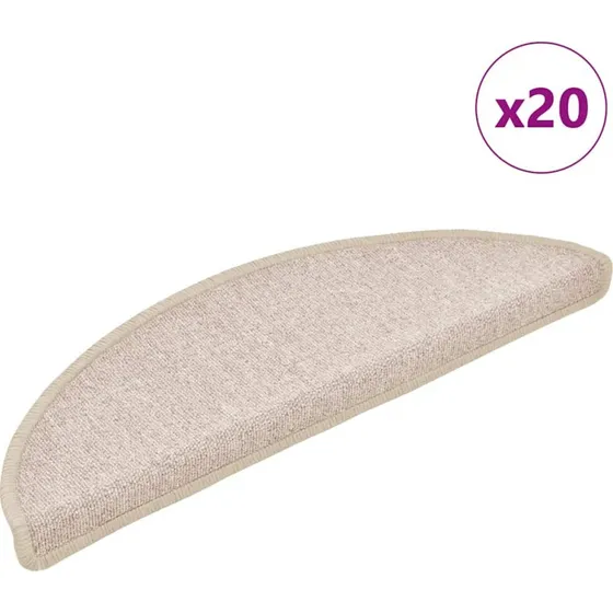vidaXL Trappemåtter 20 stk. 56x17x3 cm taupe halvrund