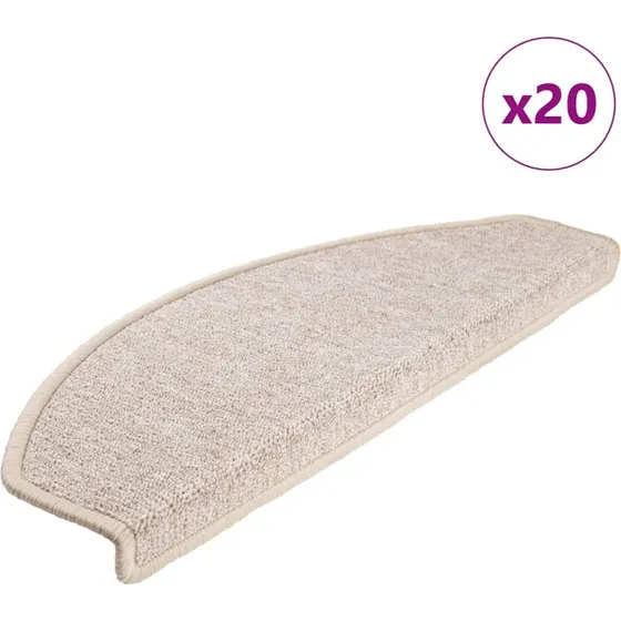 vidaXL Trappemåtter 20 stk. 65x24x4 cm taupe halvrund