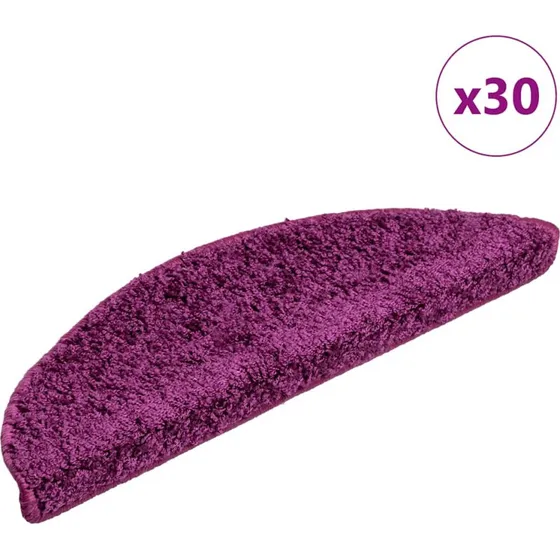 vidaXL Trappemåtter 30 stk. 56x17x3 cm, violette halvrunde
