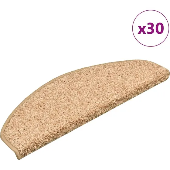 vidaXL Trappemåtter 30 stk. 65x21x4 cm guld halvrund