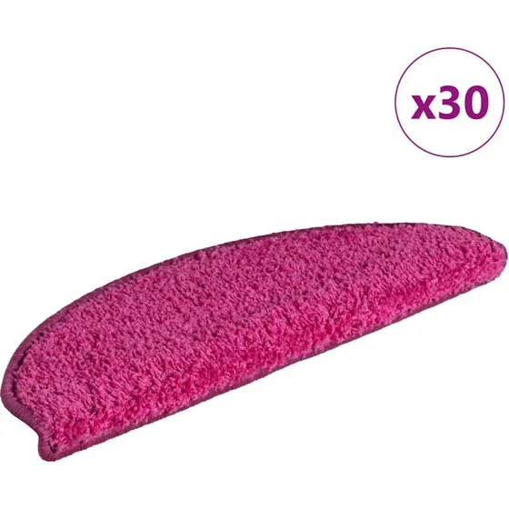 vidaXL Trappemåtter 30 stk. lyserøde 65x21x4 cm