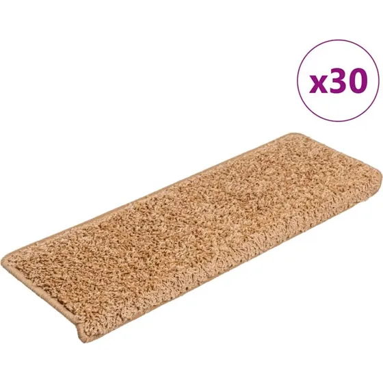 vidaXL Trappemåtter 30 stk. 65x21x4 cm beige