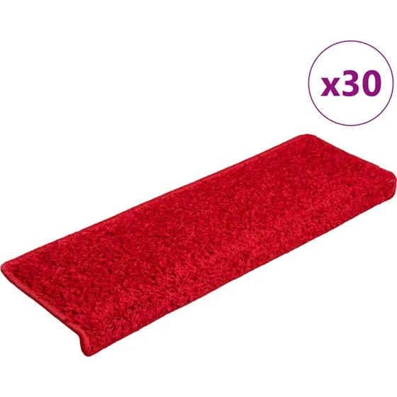 vidaXL Trappemåtter 30 stk. 65x21x4 cm røde rektangulære kant