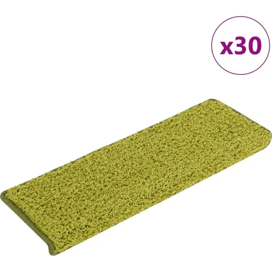 vidaXL Trappemåtter 30 stk. 65x21x4 cm grønne rektangulære kant