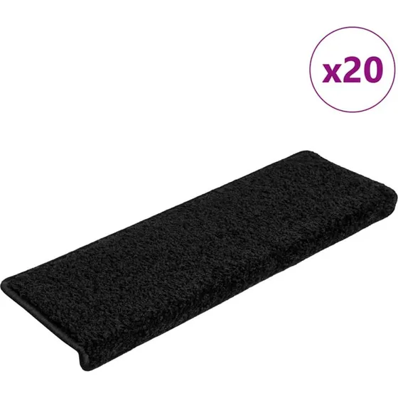vidaXL trappemåtter 20 stk. 65x21x4 cm sorte