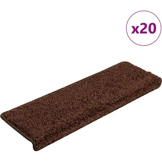 vidaXL trappemåtter 20 stk. 65x21x4 cm brune