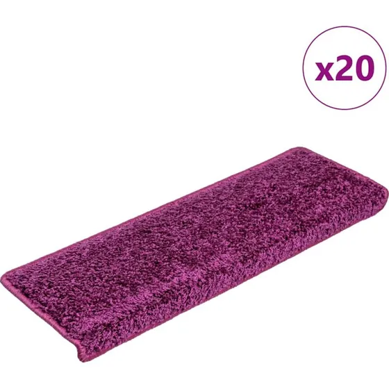 vidaXL Trappemåtter 20 stk. 65x21x4 cm, lilla, rektangulær kant
