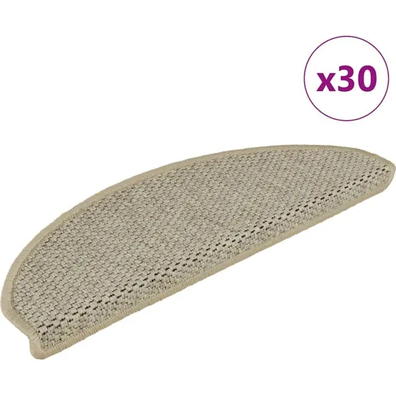 vidaXL selvklæbende trappemåtter 30 stk. 65x21x4 cm sisal-look lysegrøn