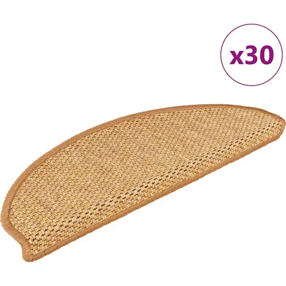 vidaXL selvklæbende trappemåtter 30 stk. 65x21x4 cm sisal-look