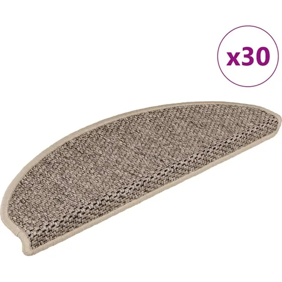 vidaXL selvklæbende trappemåtter 30 stk. 65x21x4 cm sisal-look beige