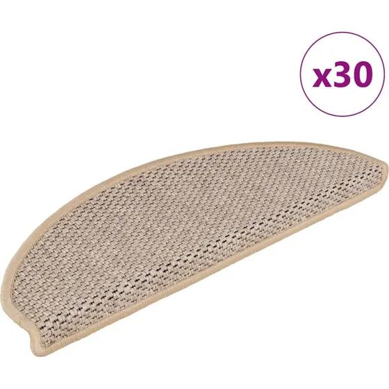 vidaXL Selvklæbende Trappemåtter 30 stk. 65x21x4 cm lys beige