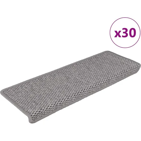 vidaXL selvklæbende trappemåtter 65x21x4 cm sølv, 30 stk