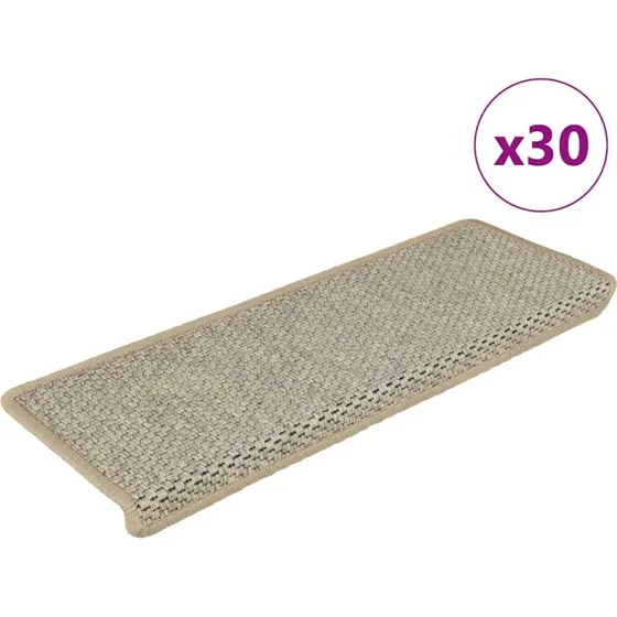 vidaXL selvklæbende trappemåtter 65x21x4 cm grøn sisal-look, 30 stk
