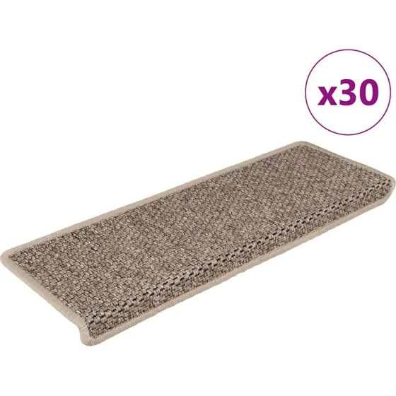 vidaXL selvklæbende trappemåtter 65x21x4 cm, mørk beige, 30 stk