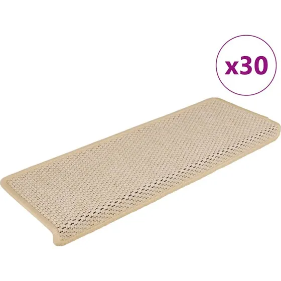 vidaXL selvklæbende trappemåtter 30 stk. 65x21x4 cm sisal-look Berber
