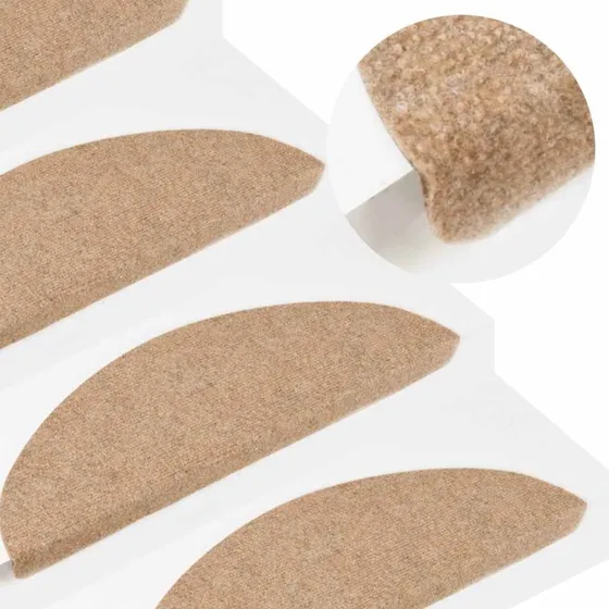 vidaXL selvklæbende trappemåtter 30 stk. 56x17x3 cm beige