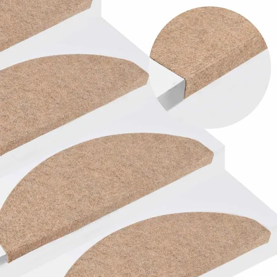 vidaXL selvklæbende trappemåtter 30 stk. 65x22,5x3,5 cm beige