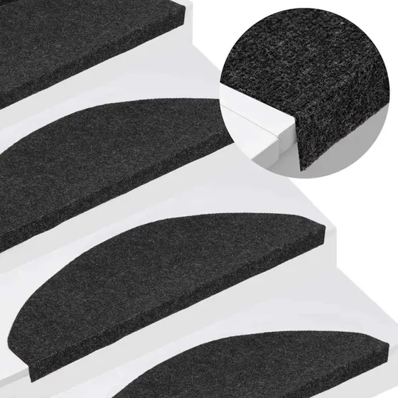 vidaXL selvklæbende trappemåtter 20 stk. 65x22,5x3,5 cm sort