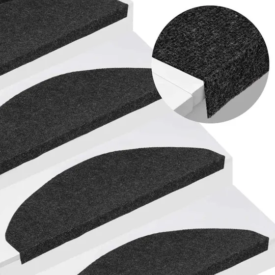 vidaXL selvklæbende trappemåtter 30 stk. 65x22,5x3,5 cm sort
