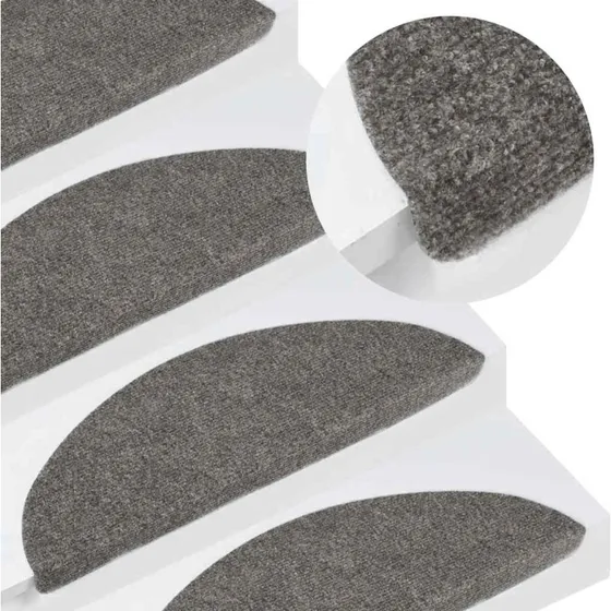 vidaXL selvklæbende trappemåtter 30 stk. 56x17x3 cm grå