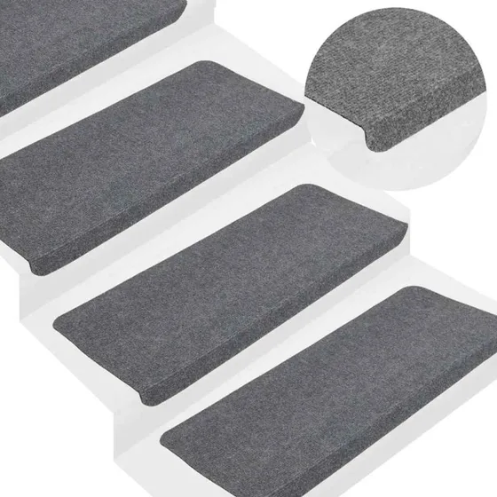 vidaXL selvklæbende trappemåtter 30 stk. grå 65x24,5x3,5 cm