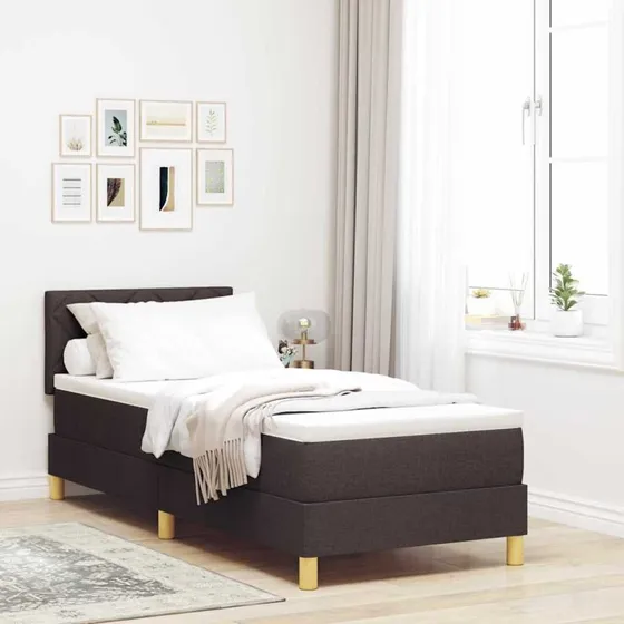 vidaXL LED Box Spring Seng Mørk Brun 80 x 200 cm