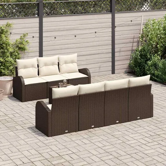 vidaXL Havesofa Sæt 8 pcs Brun/Krem 55x55x37 cm