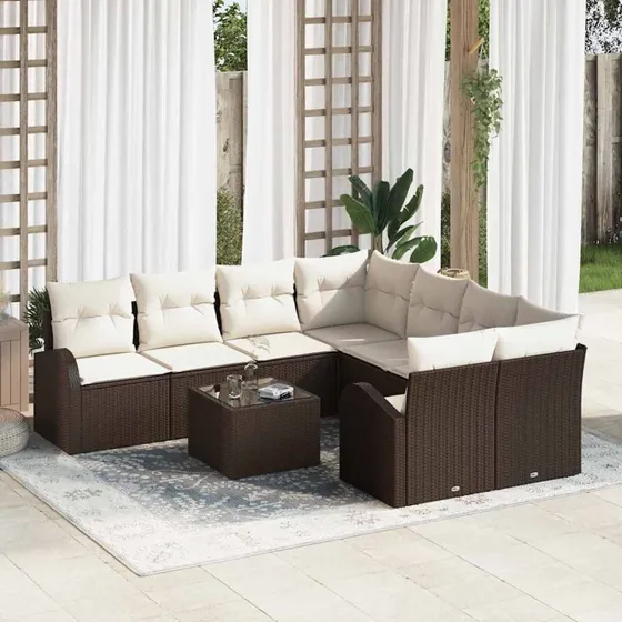 vidaXL Havesofa Sæt Brun 55x55x37 cm Poly Rattan