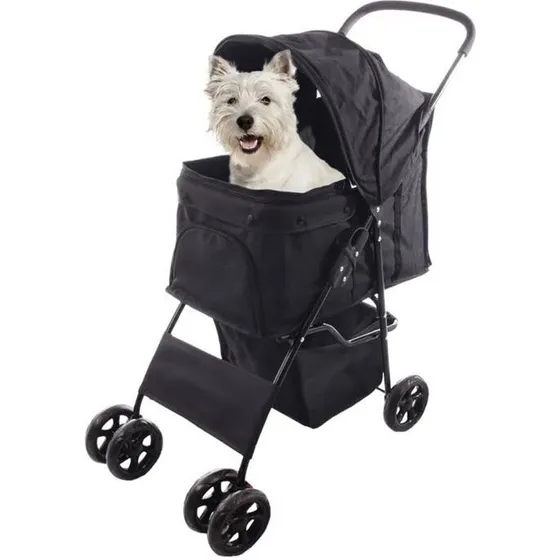 Flamingo Anda klapvogn til hunde – sort (max 15 kg)