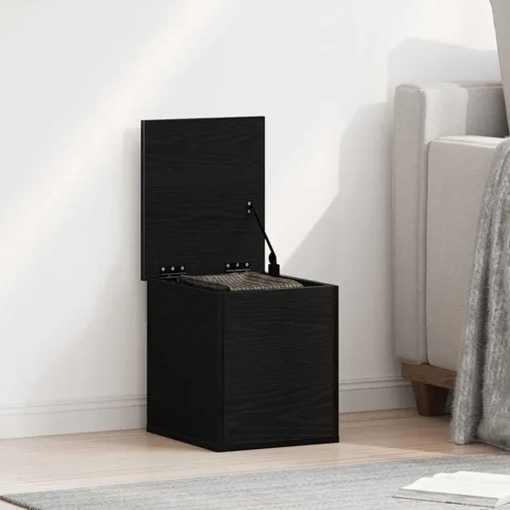 vidaXL Opbevaringskasse Sort 30 x 35 x 35 cm Konstrueret Træ