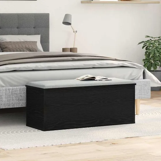 vidaXL Opbevaringskasse Sort 90 x 35 x 35 cm Konstrueret Træ