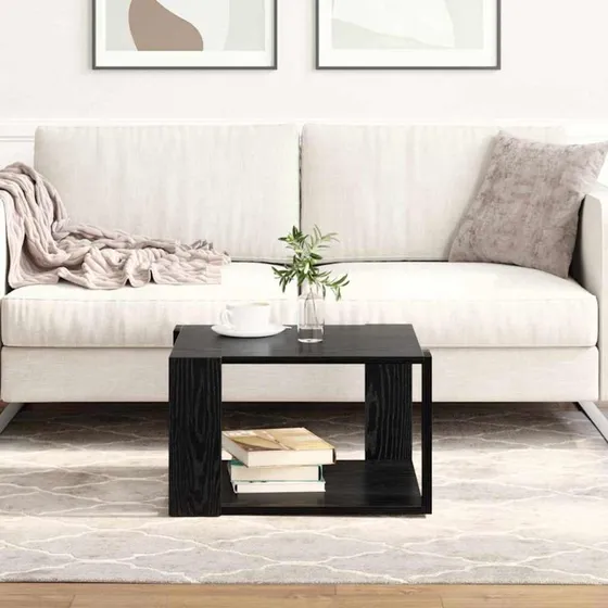 vidaXL Sofabord Sort 51,5 x 51,5 x 30 cm Konstrueret Træ
