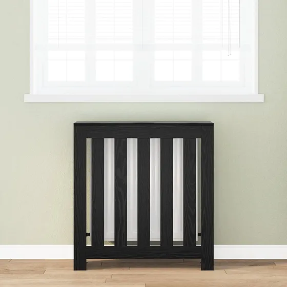 vidaXL Radiatorcover Sort 78 x 20 x 82 cm Konstrueret Træ