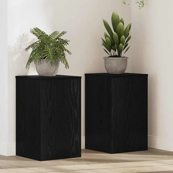 vidaXL Planteholder 2 stk, Sort, 30 x 30 x 50 cm, Konstrueret Træ