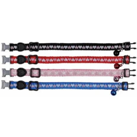 Trixie kattehalsbånd med hjerter, justerbart og sikkerhedssnap